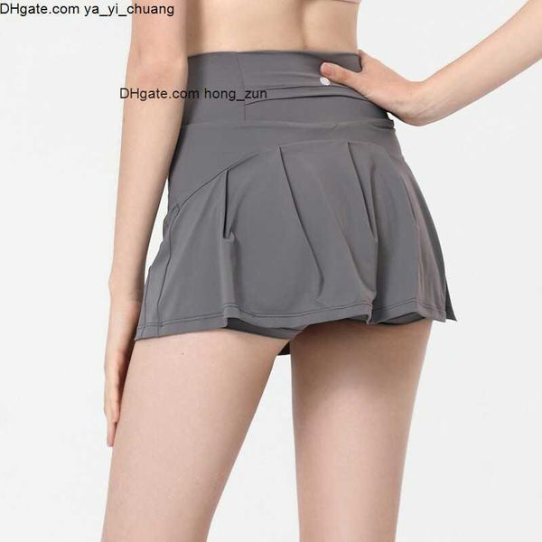 

sport ll women yoga skirts running shorts solid color pleated tennis golf skirt anti exposure fitness short skirt
