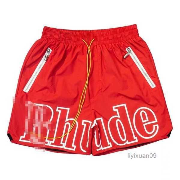 

designer shorts rhude summer fashion beach pants men street wear red blue black purple mens short 5 lpxa, White;black