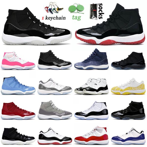

2023 bred 11s basketball shoes jumpman 11 for mens women trainers 25th anniversary jubilee pink space jam gamma blue dmp cherry trainers sne, White;red