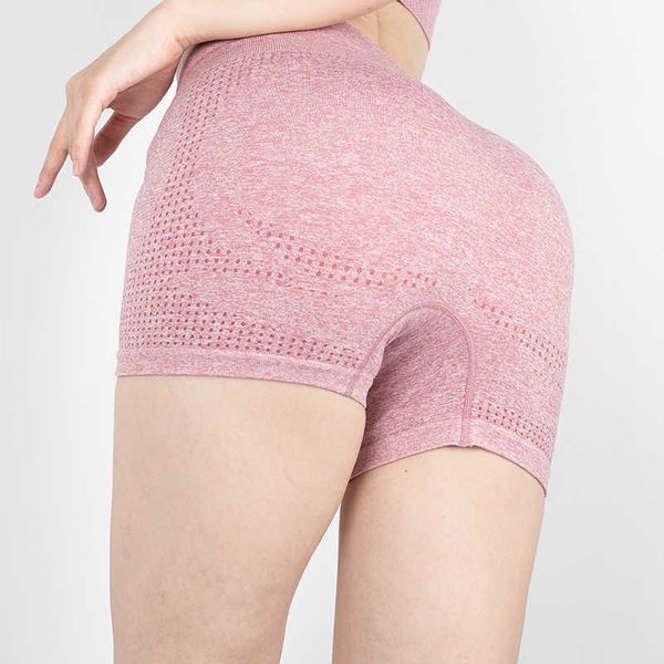 

new sportswear women's fitness suit quick drying point seamless hollow hip lifting tight shorts yoga suit