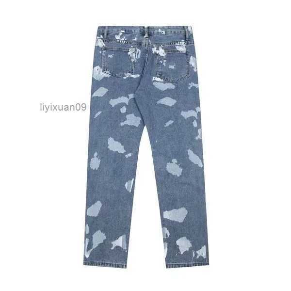 

mens jeans pants galleryes sweatpants dept speckled letter print men's women's couple loose versatile casual straight 9 amo0, Blue