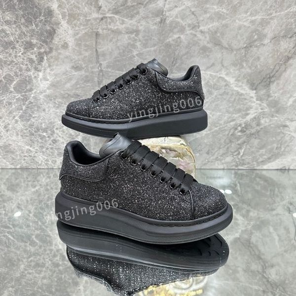 

2023r platform men casual shoes leather lace-up sneaker lady flat running trainers letters gym sneaker, Black