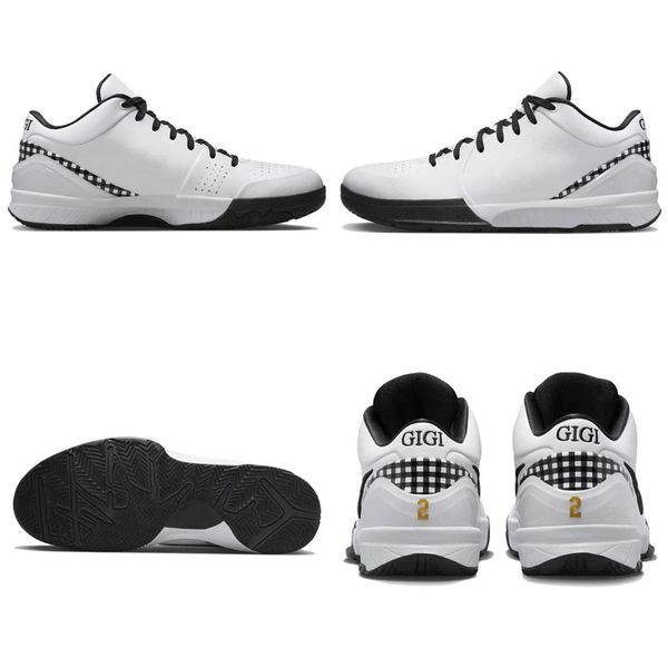 

mamba 4 protro mambacita basketball shoes gigi men white black metallic gold bright designer mens trainers sports outdoor sneakers