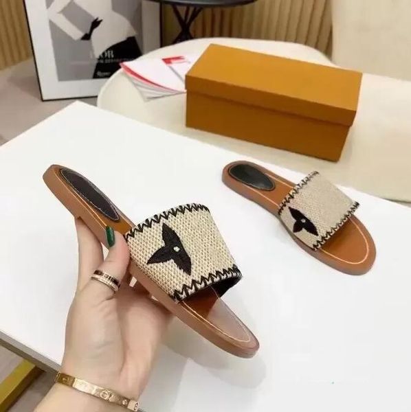 

fashion slide sandals slippers for men women with original designer beach flip flops slipper eru 36-42 v63, Black