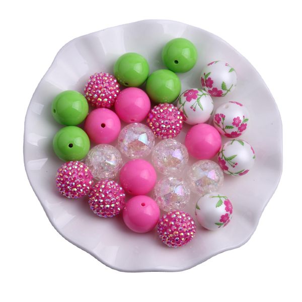 

crystal kwoi vita am035 colorful color mix 20mm round acrylic chunky beads for kids necklace jewelry making 50pcs a lot