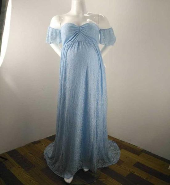 

maternity pography props pregnancy clothes pography long dresses for po shoot pregnant dress 2020 new lace maxi gown y0921596421, White