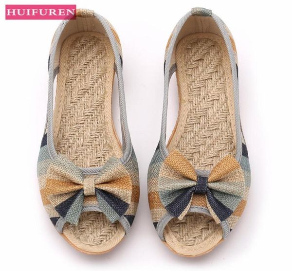 

women flat sandals flax summer shoes woman open toe fashion canvas wedges nonslip sole slip on female sandal footwear 2010217055647, Black