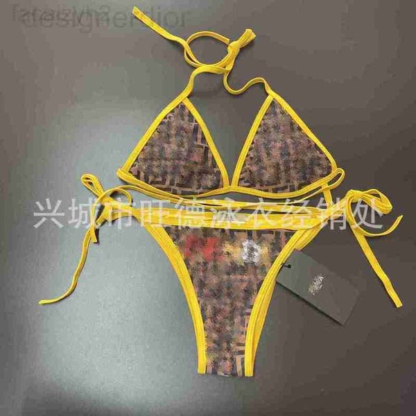 

women's swimwear designer 2022 trendy swimsuit women's f letter printing home split bikini net red holiday ip2s, White;black