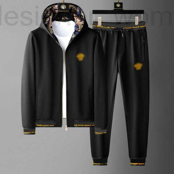 

men's tracksuits designer new fashion brand men suit spring autumn two-piece sportswear05, Gray
