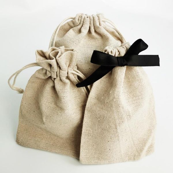 

anklets 50pcs linen packing bag jewelry cosmetic makeup jute drawstring pouch party gift storage wrapping sachet custom sack print, Red;blue