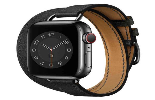 

watch bands attelage double tour for apple band 40mm 44mm 41mm45mm 42mm 38mm genuine leather band bracelet i 3 4 5 se 6 7 t2208278624526, Black;brown