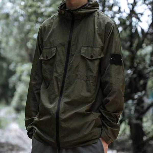 

men's jackets street stone jacket zipper hooded thin coat embroidery patch outdoor 230130iu32dpgt, Black;brown