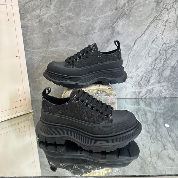 

2023 new women luxury shoes reflective sneakers designer trainers genuine leather fabric runner winter fall sneaker calfskin 0516, Black