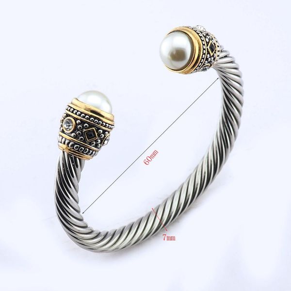 

bangle women party gift silver plate pearl fashion bracelets ba002, Black