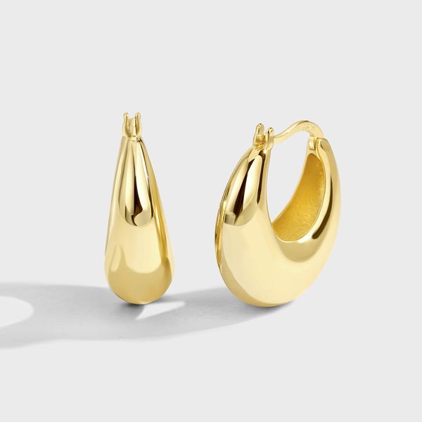 

new trendy c shape arcs chunky hoop earring jewelry for women gift, Golden;silver