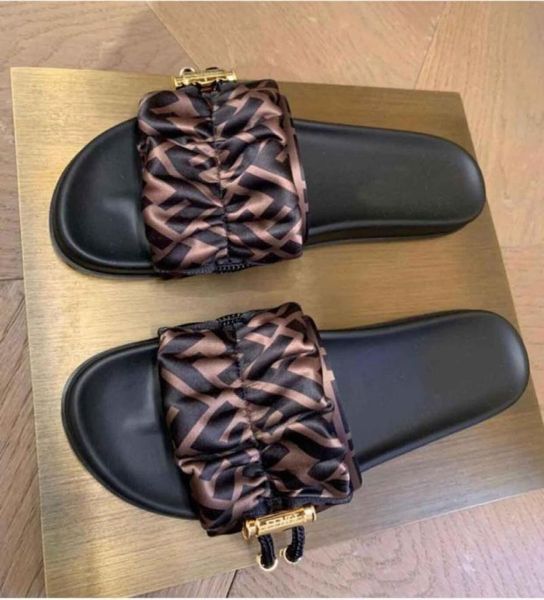 

popular summer slipper beach slides sandal shoes women slide nonslip outdoor satin feel slippers flip flops sandalias with box2478824, Black