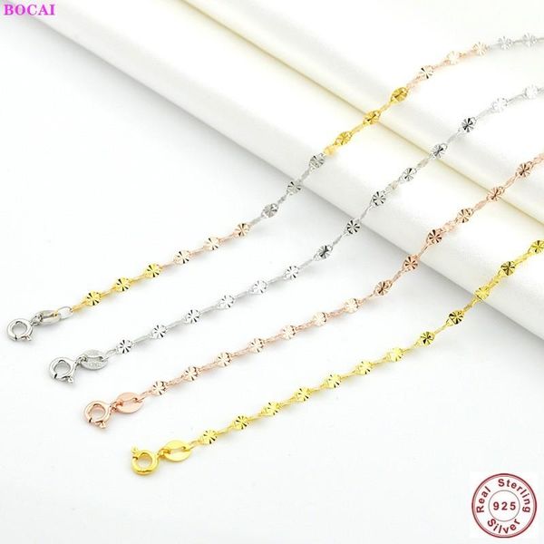

necklaces bocai real sterling silver s925 necklace for women thai silver fashion all stars clavcle color neck chain valentine's day gif