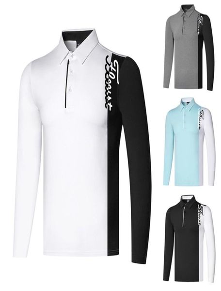 

golf clothing long sleeve tshirt men039s outdoor sports ventilation dry and sweat wicking moisture absorption golf wear 2207072077127, Black;blue