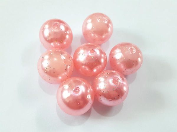 

crystal (choose size first) 10mm/12mm/20mm light pink glitter effect acrylic pearl beads