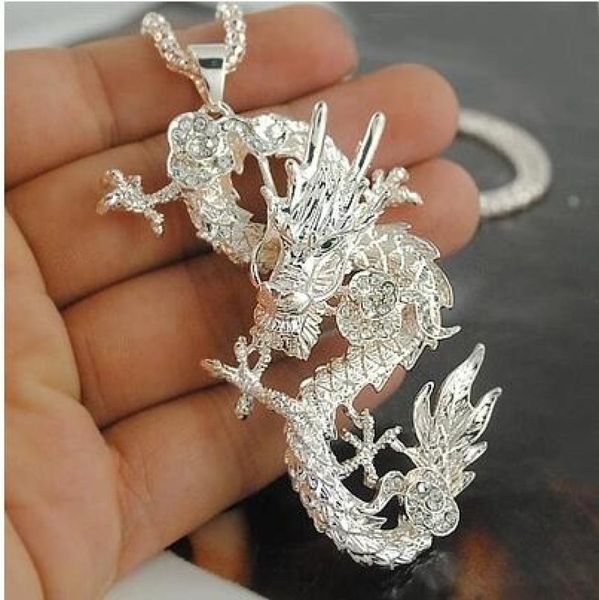 

whole fashion chinese dragon pendant necklaces fashion jewelry p0678926050, Silver