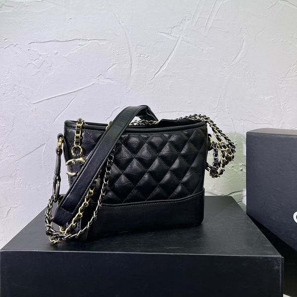 

womens shoulder bag wandering bag hardware metal buckle patchwork color back check zipper handbag fine chain crossbody bag luxury designer c