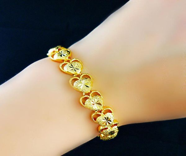 

fast fine real 24k gold bracelet special offer width 10mm length 21cm weight 15g2976215, Black