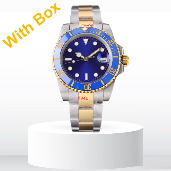 

mens watch 40mm watches automatic mechanical bioceramic strap blue black sapphire durability wristwatches super luminous montre de luxe dhga, Slivery;brown