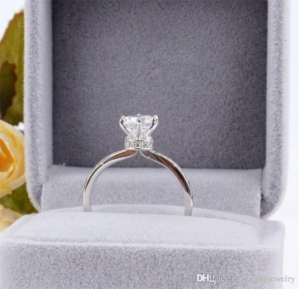 

yhamni solid 925 sterling silver 5a zircon ring luxury women engagement ring wedding crown rings jewelry xjzr0506264794, Slivery;golden