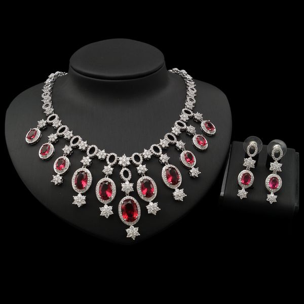 

yulaili's latest exquisite necklace earrings bracelet ring set noble fashion banquet jewelry set, Black