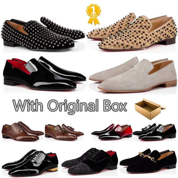 

with box dress shoes loafers designer shoes men women rivets low studed black sude white with holes sneakers trainers 39-47
