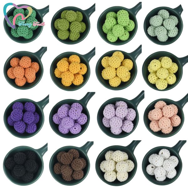 

crystal teeny teeth 50 pcs dia 16 mm round knitting 26 colors crochet wooden beads balls for diy decoration baby teething jewelry toys