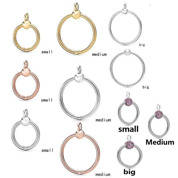 

crystal 2019 new 100% 925 sterling silver moments o carrier medium o pendant necklaces rose gold small o charm women jewelry set gift