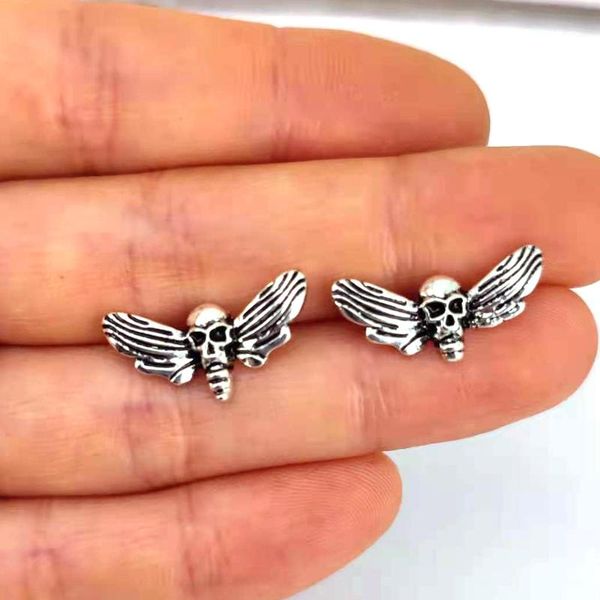 

other hzew 50 pairs new death head stud earring tiny skull butterfly insect earring for women jewelry gift