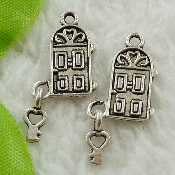 

other 240 pieces antique silver house key charms 23x12mm #1620