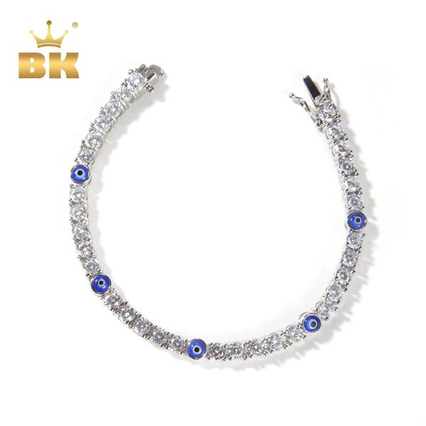 

bangle the bling king tennis bracelet 4mm turkish blue red eyes bracelet aaa cz iced out luxury bangles wholesale women hiphop jewelry, Black