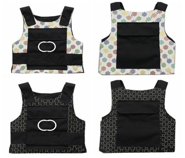 

vintage interlock letters vests tide street hip hop tank mens womens outdoor leather tactical vest4998801, Black;green