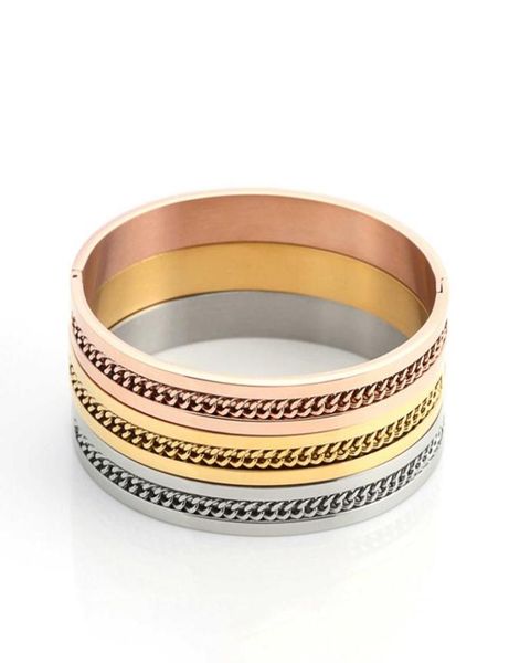 

2020 new style wind titanium steel inlaid chain buckle bracelet for men and women9487970, Black