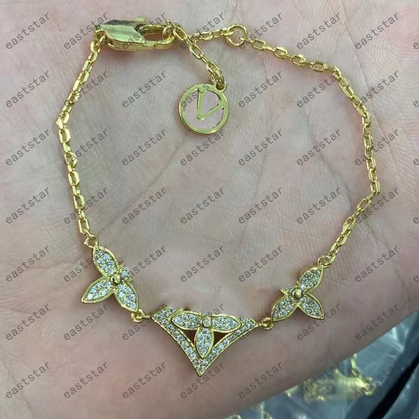 

lucky four flower bracelets for women heart bracelet hip hop jewelry titanium steel 18k gold plated l chain lobster bangle multi style whole, Golden;silver