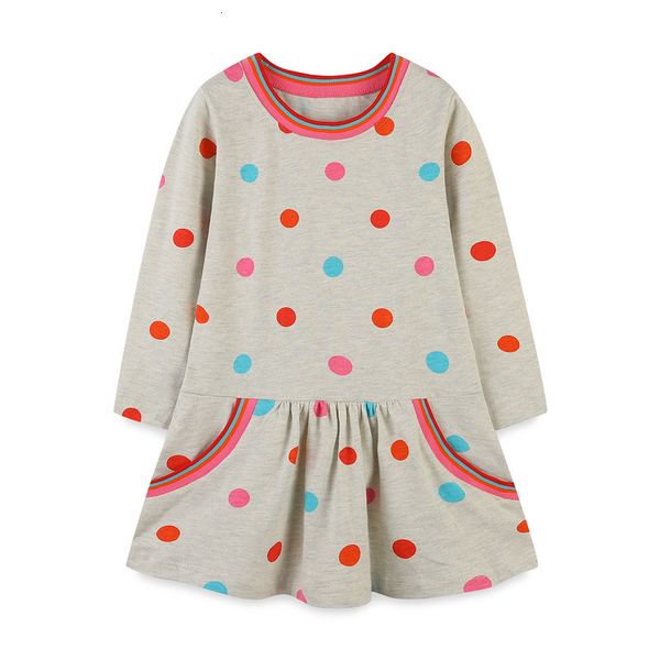 

girl's dresses jumping meters autumn spring dots girls princess animals dog applique embroidery baby long sleeve kids girls dress costu, Red;yellow