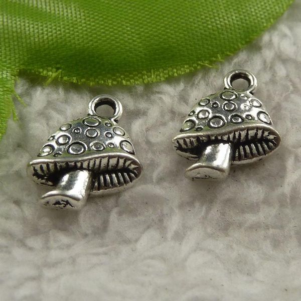

other 200 pieces antique silver mushroom charms 17x13mm #4211