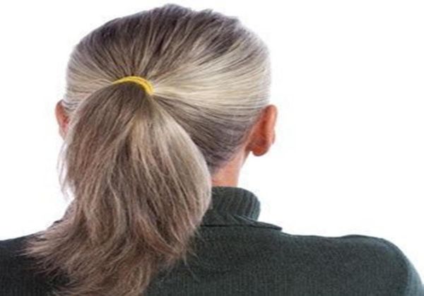 

real hair gray silver human hair dark salt and pepper grey scrunchie extension ponytail ideal add length 120g3253938, Black