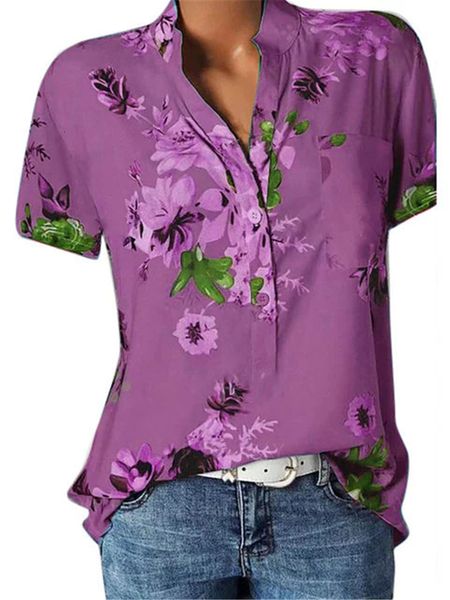 

womens blouses shirts blouse shirt large size casual vneck short sleeve women 230519, White