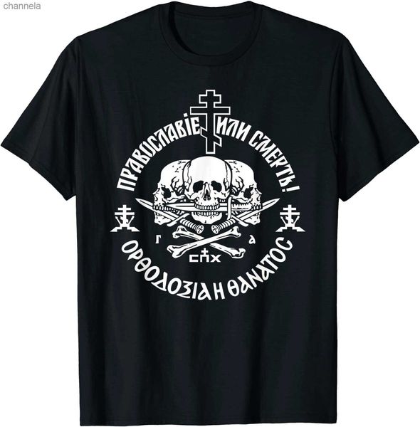 

men's t-shirts russian orthodox church union orthodoxy or death t-shirt. summer cotton short sleeve o-neck mens t shirt new s-3xl, White;black