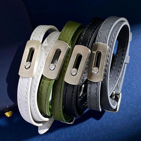 

bangle zlxgirl simple stainless steel accessories bracelets and necklaces dualuse jewelry pu leather main body fashion jewelry, Black