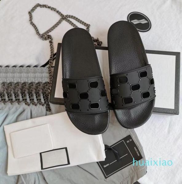 

2021 men women slide sandals shoes luxury slide summer fashion wide flat slippery with thick sandals slipper6402629, Black