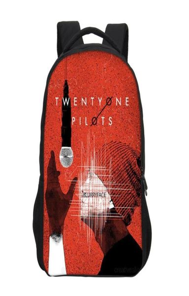

backpack casual twenty one pilots school bag children for teenagers boys fashion print lapshoulder bags book mochila5956266