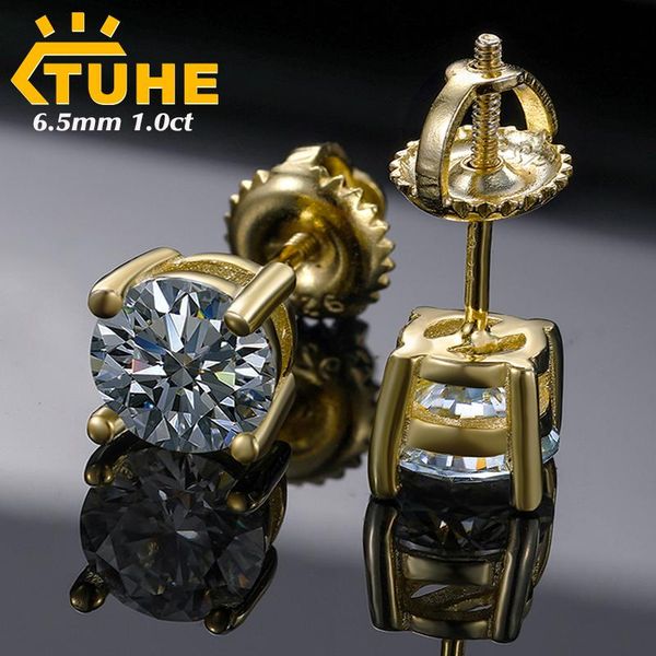 

knot 6.5mm 1.0 carats sparkling moissanite earrings for women 100% 925 sterling silver stud earring moissanite jewelry