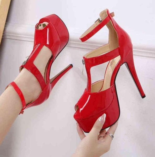 

super dancer cross dressing large highheeled shoes nightclub pole dance lady sandals7324846, Black