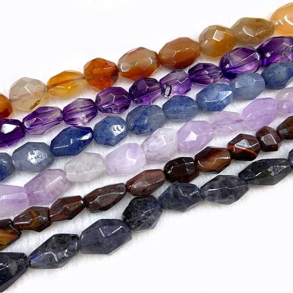 

crystal natural jade amethyst aventurine cordierite stone beads 15'' faceted rice diy beads for jewelry making beads bracelet neck