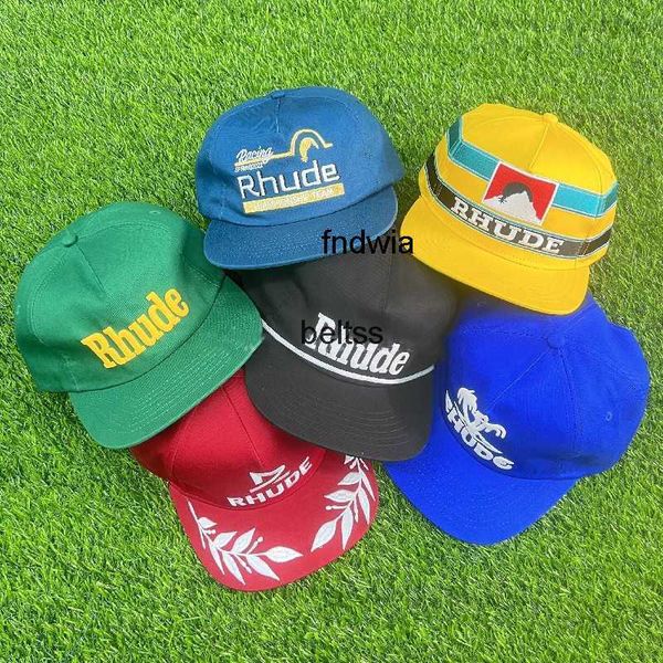 

rhude collections baseball caps outdoor casual truck hat adjustable couple cap, Blue;gray
